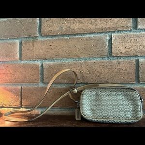 Coach signature logo mini crossbody purse brown